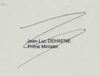 A letter paper signed by Dehaena