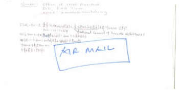 The envelop with the autograph postcard. Use Australia stamps and Covered the Australia postmark on APR 24,2000-6.00P.M. arrived date is May 2,2000 and there is a Nanjing(�Ͼ�) landing postmark.